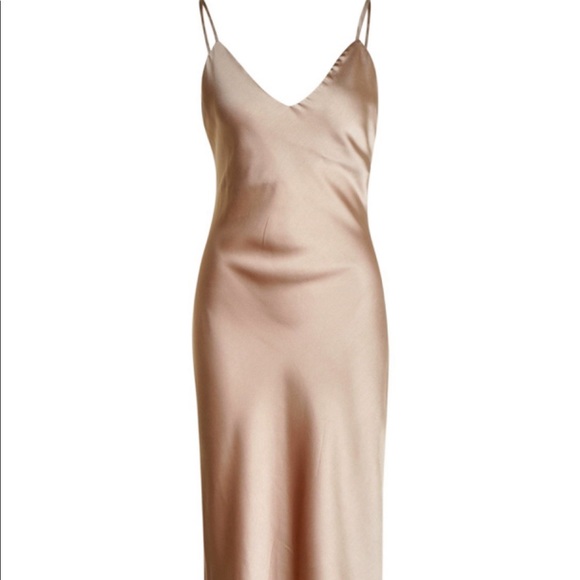 champagne slip dress maxi